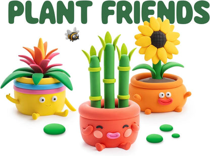 HEY CLAY Plant Friends Set – 15 Cans Air Dry Modeling Clay Kit for Kids with Free App – 3D Step-by-Step Instructions – Creative Arts and Crafts Sculpting Toy, DIY Gift for Boys & Girls Ages 8+