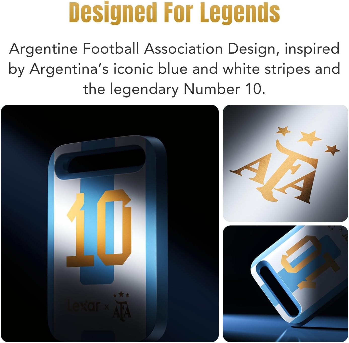 Lexar SL260 Air Portable SSD 512GB, AFA Edition, Argentina World Championship Co-Branding, USB 3.2 Gen 1, Up to 400MB/s Write, Ultra-Compact & Lightweight for iPhone 17, Android, iPads, PC & Mac