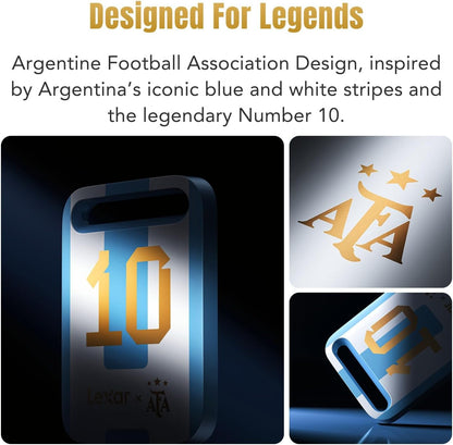Lexar SL260 Air Portable SSD 512GB, AFA Edition, Argentina World Championship Co-Branding, USB 3.2 Gen 1, Up to 400MB/s Write, Ultra-Compact & Lightweight for iPhone 17, Android, iPads, PC & Mac