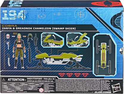 G.I. Joe Classified Series n. 194, Zanya e Chameleon Dreadnok (Swamp Skier), set di action figure e veicolo collezionabile da 15 cm con 10 accessori