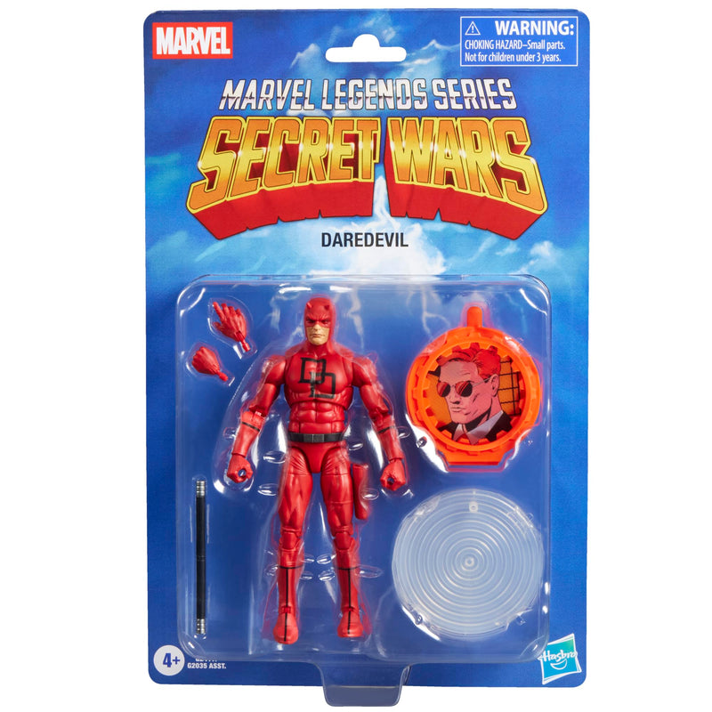 Hasbro Marvel Legends Series, Guerre segrete, action figure rétro collezionabile di Daredevil da 15 cm, con scudo lenticolare, fumetti Marvel