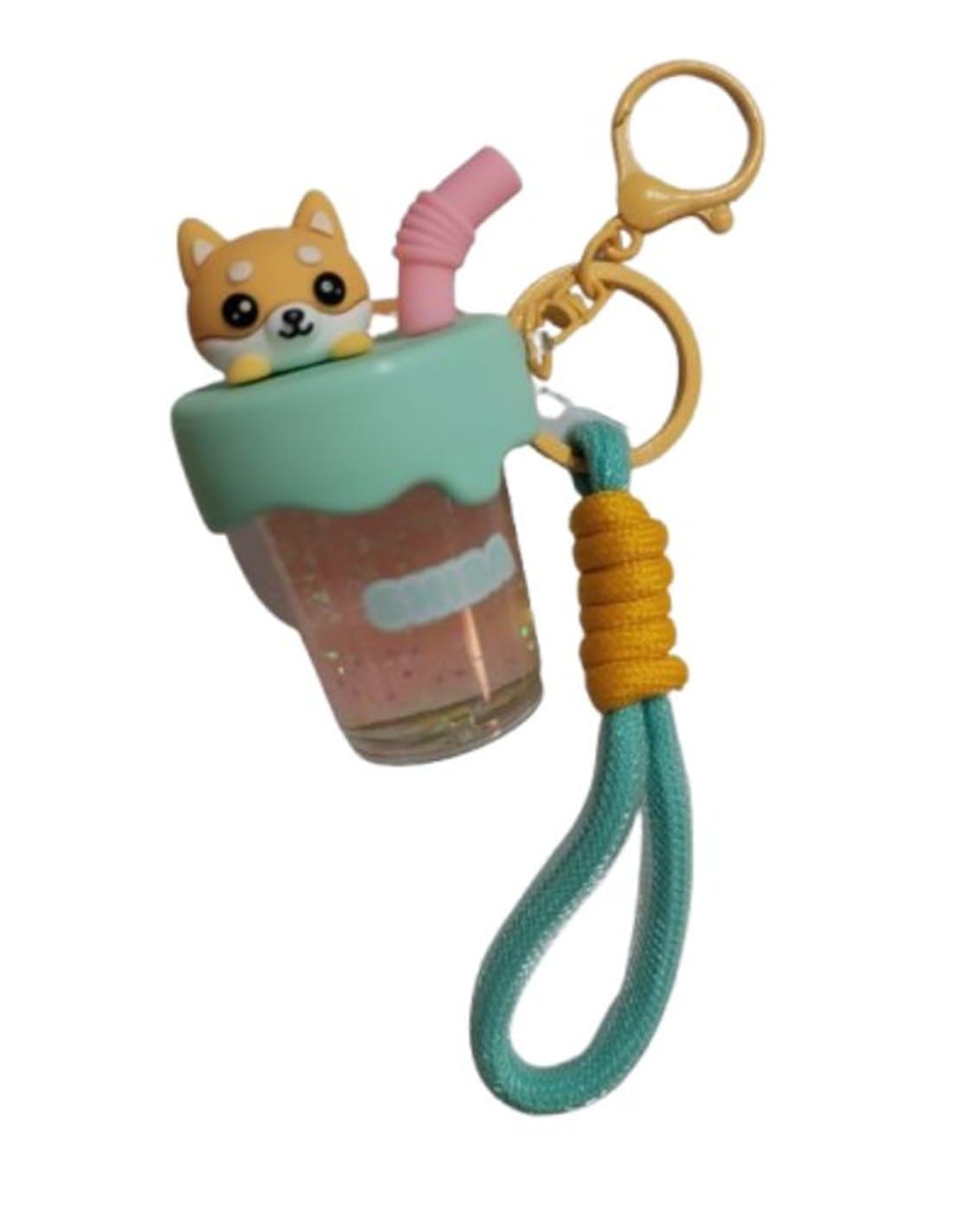 ITOTAL Bubble Tea Hippo Pink & Purple Kawaii Keyring with Carabiner