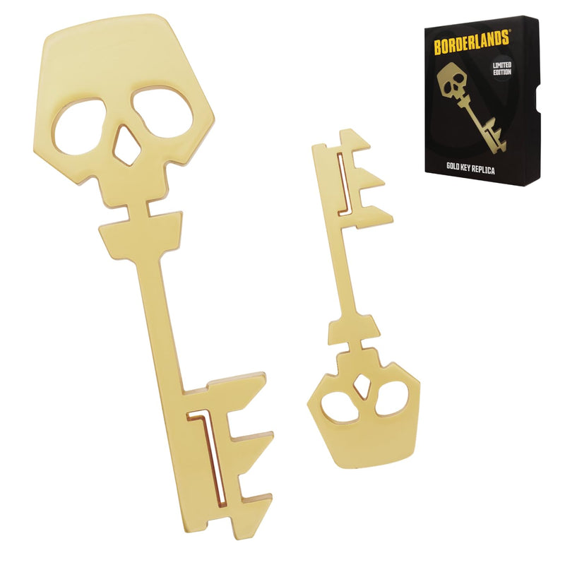 FaNaTtik Borderlands Limited Edition Gold Key Replica - 24k vergoldetes Metall-Sammlerstück, einzeln nummeriert, offizielles Lizenzprodukt, 100 x 35 x 6 mm