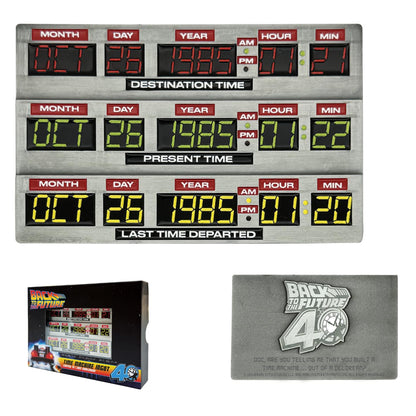FaNaTtik Back to the Future Barren zum 40. Jubiläum von Time Circuits – offizielles Sammlerstück in limitierter Auflage, individuell nummeriert, 90 x 56,5 mm, mit Präsentationsständer & Kunstkarte