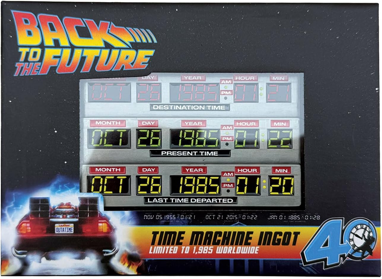 FaNaTtik Back to the Future Barren zum 40. Jubiläum von Time Circuits – offizielles Sammlerstück in limitierter Auflage, individuell nummeriert, 90 x 56,5 mm, mit Präsentationsständer & Kunstkarte