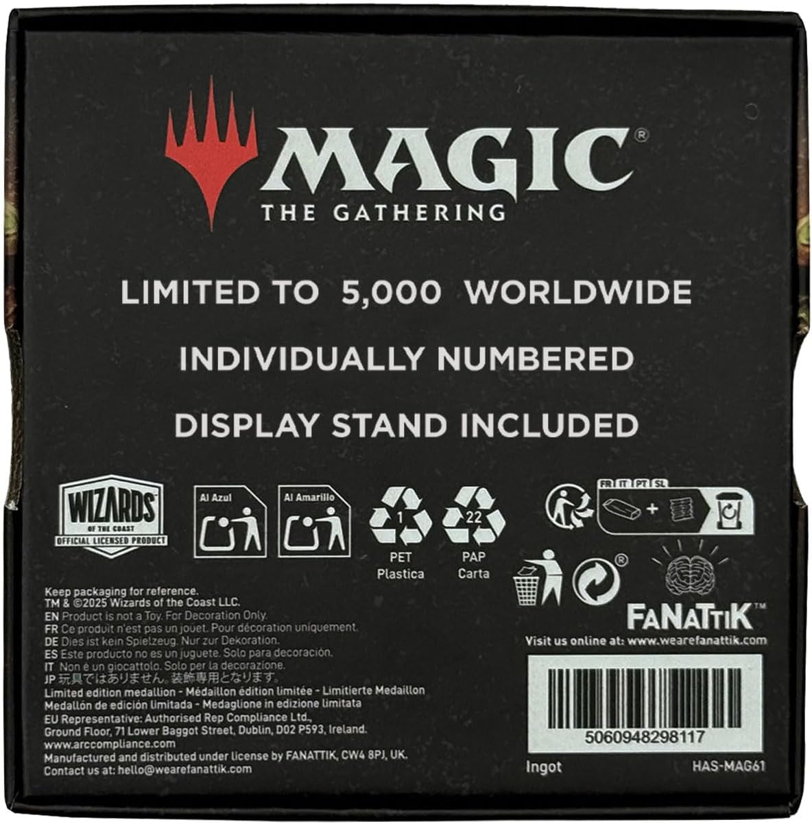 FaNaTtik Magic: The Gathering Tablet of the Guilds Metal Medallion - Limited Edition Collector's Medallion (5.000 Worldwide), Individuell nummeriert, Antik vergoldet, Offizielles MTG Merchandise