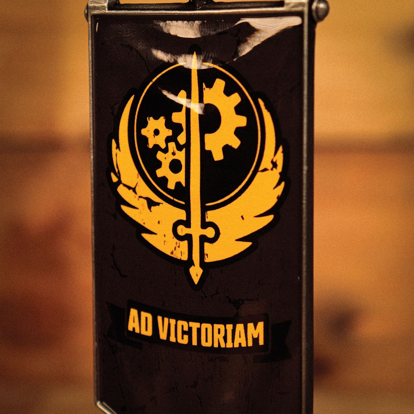 FaNaTtik Fallout Brotherhood of Steel Metal Banner – Limited Edition Mini Collectible – Officially Licensed, Individually Numbered Desk Display
