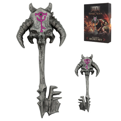 FaNaTtik DOOM: The Dark Ages Replica Metal Secret Key - Limited Edition (5000 weltweit), offizieller Merchandise, Antik-Silber-Färbung
