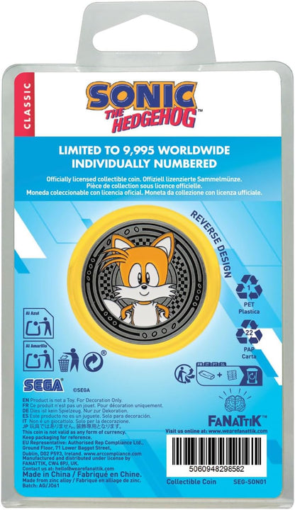FaNaTtik Sonic the Hedgehog Sonic & Tails Limited Edition Sammelmünze - Silberfarbene Plattierung, individuell nummeriert (9.995 Worldwide