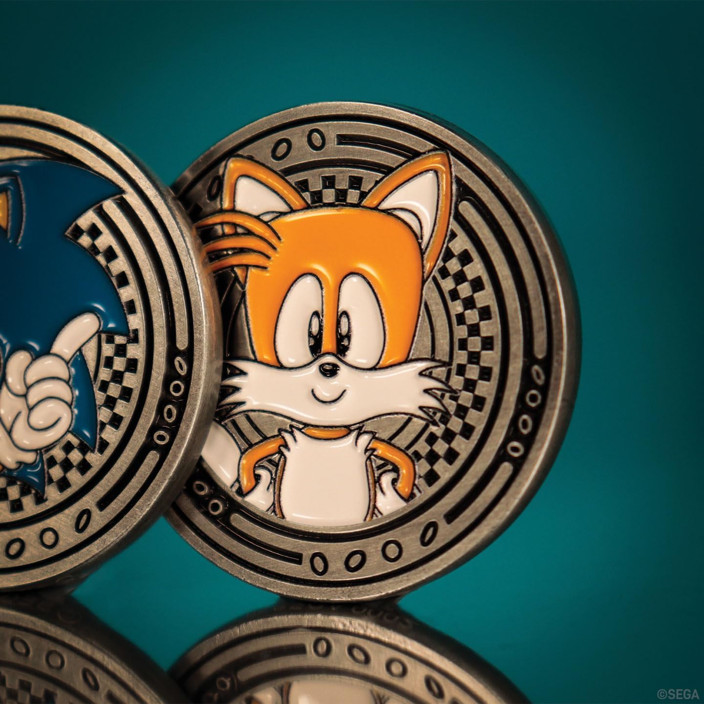 FaNaTtik Sonic the Hedgehog Sonic & Tails Limited Edition Sammelmünze - Silberfarbene Plattierung, individuell nummeriert (9.995 Worldwide