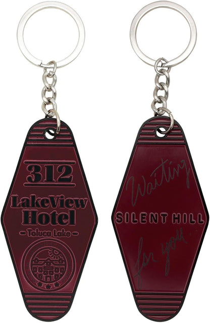 FaNaTtik Silent Hill 2 Lakeview Hotel Room 312 Schlüsselanhänger - Limitierte Edition Rot Emaille Metall Tag mit "Waiting for You" Nachricht - Individuell nummeriertes Sammlerstück