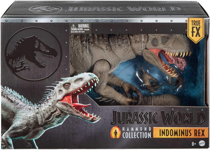 Mattel Jurassic World Hammond Collection Indominus Rex Deluxe Articulated Action Figure Large Size, Swappable Claws & Tracking Implant, JKG98