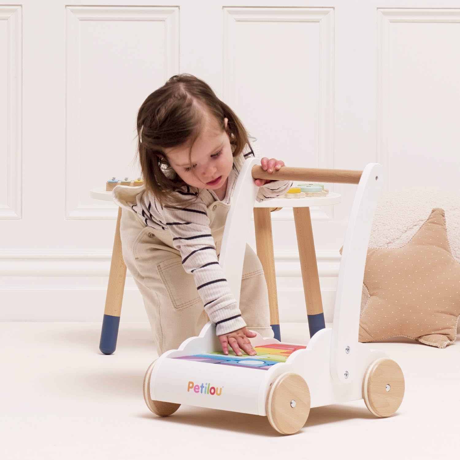 Le Toy Van - Petilou Wooden Educational Rainbow Cloud Walker Toy For Toddlers And Babies | Suitable For A Boy Or Girl 1 Year Old +