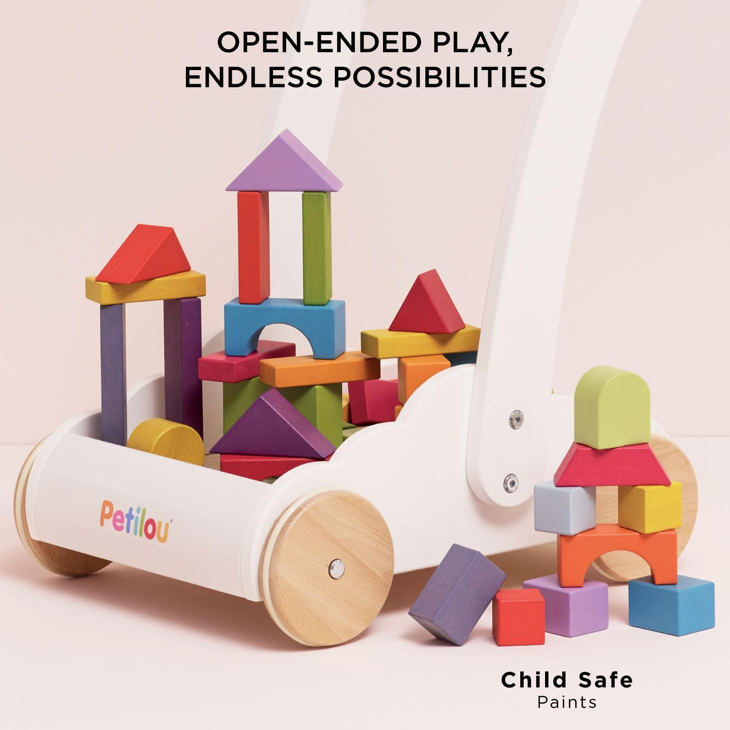 Le Toy Van - Petilou Wooden Educational Rainbow Cloud Walker Toy For Toddlers And Babies | Suitable For A Boy Or Girl 1 Year Old +