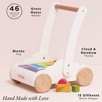 Le Toy Van - Petilou Wooden Educational Rainbow Cloud Walker Toy For Toddlers And Babies | Suitable For A Boy Or Girl 1 Year Old +