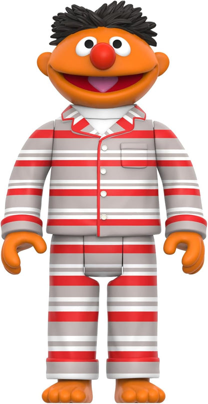 Super7 Reaction Figure Sesame Street Ernie in PJs - 3.75" Sesame Street Action Figure - Classic TV Show Collectibles and Retro Toys