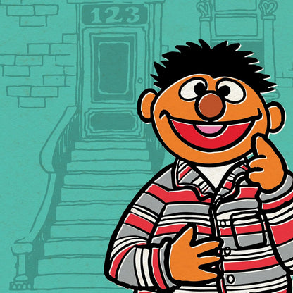 Super7 Reaction Figure Sesame Street Ernie in PJs - 3.75" Sesame Street Action Figure - Classic TV Show Collectibles and Retro Toys