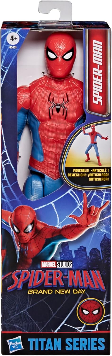 Marvel Spider-Man Day Titan Series Action Figure, 29.2-cm (11.5 Inch) Super Hero Toys for Children, Ages 4+
