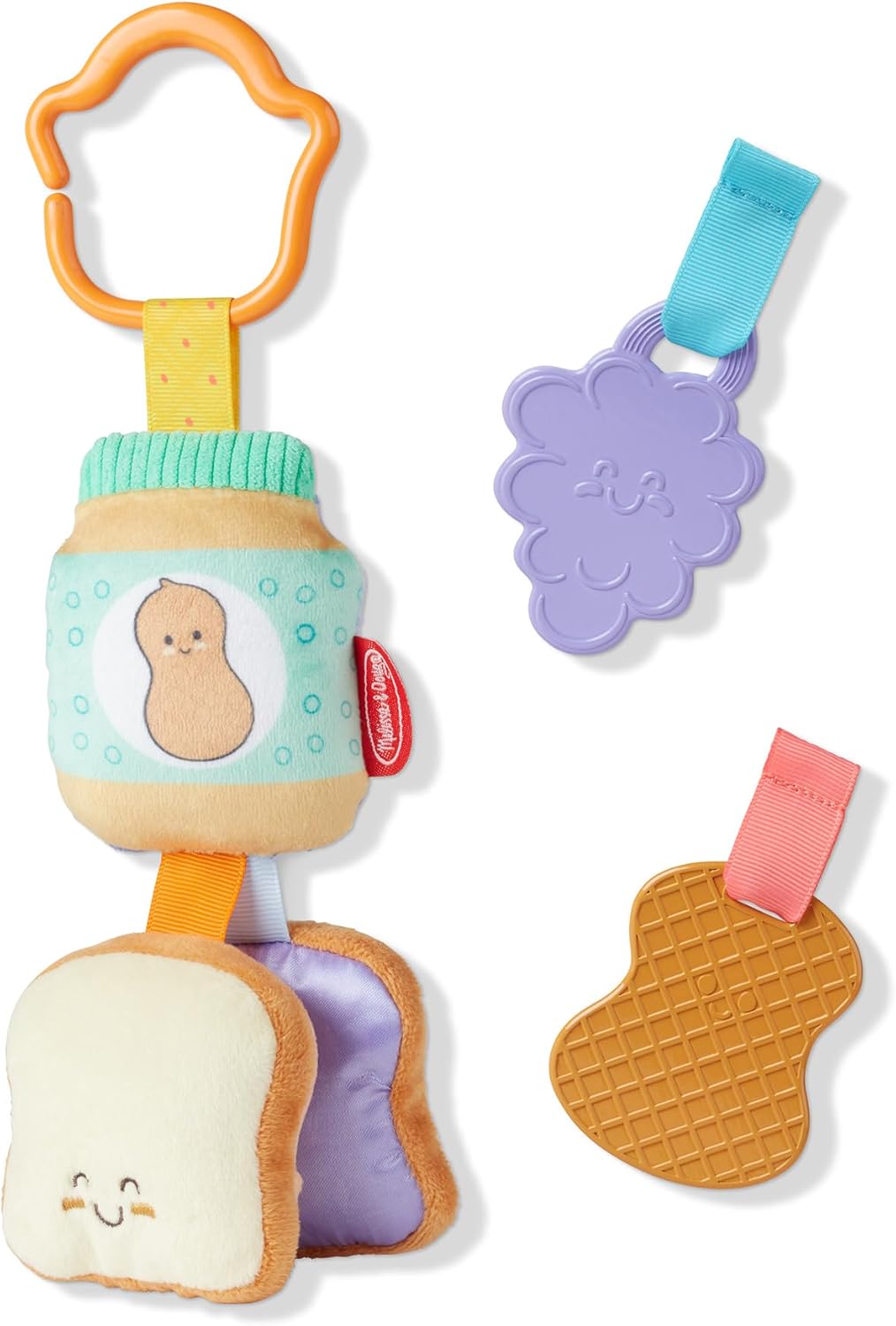 Melissa & Doug Multi-Sensory PB&J Take-Along Clip-On Baby Toy | Sensory toy for Infants | Developmental Toy for Toddlers | 0+ | Gift for Baby Boys or Baby Girls