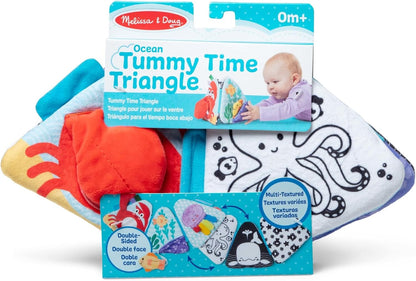 Melissa & Doug Ocean Tummy Time Triangle Infant Baby Toy, Soft Sensory Play with Textures, Mirror, Floor Toy for Newborns to Ages 6 Months, 11.5 x 8.1 x 1.25