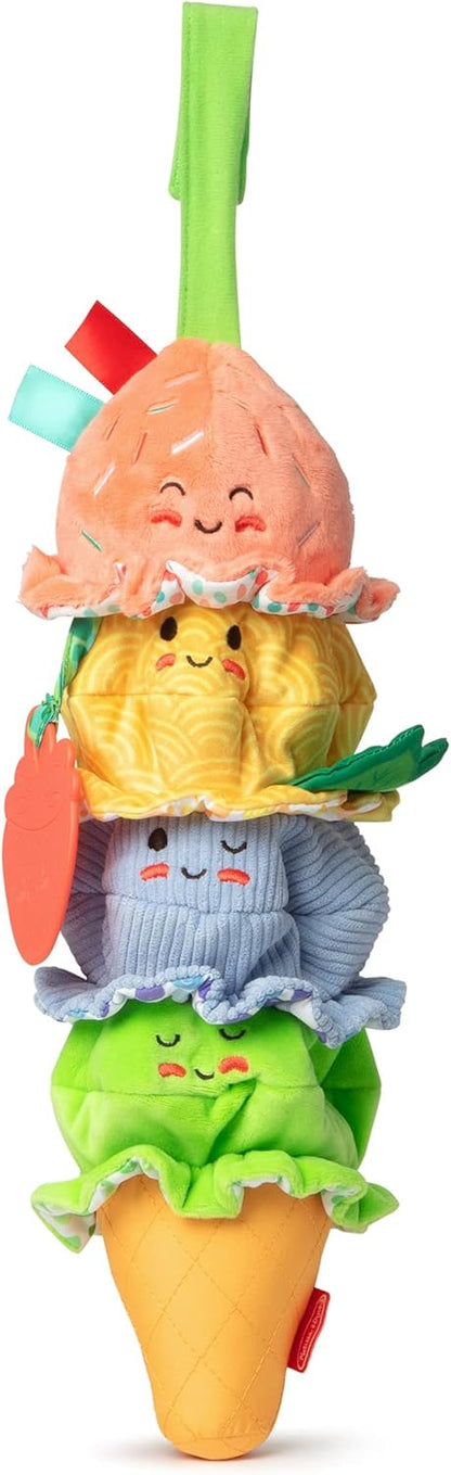 Melissa & Doug Ice Cream Take-Along Clip-On infant toy with sound and vibration - Early development & activity toys - Soft play food baby toys 0 months plus - Baby girl & baby boy toys