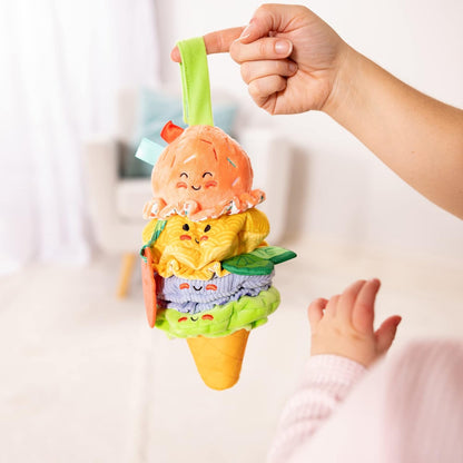 Melissa & Doug Ice Cream Take-Along Clip-On infant toy with sound and vibration - Early development & activity toys - Soft play food baby toys 0 months plus - Baby girl & baby boy toys
