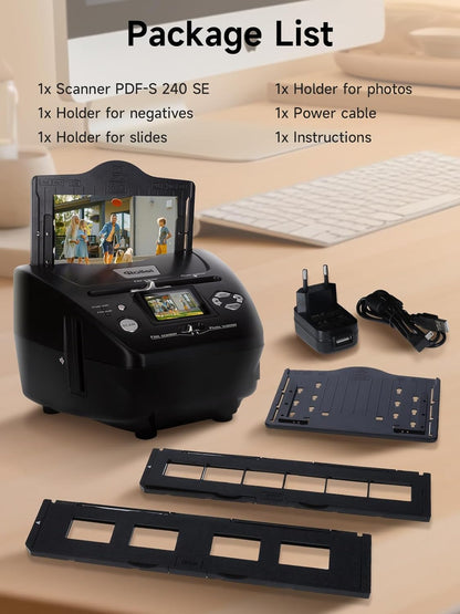 Rollei PDF-S 240 SE - Multi-scanner voor foto's, dia's en negatieven, scanproces in seconden, incl. beeldbewerkingssoftware - zwart