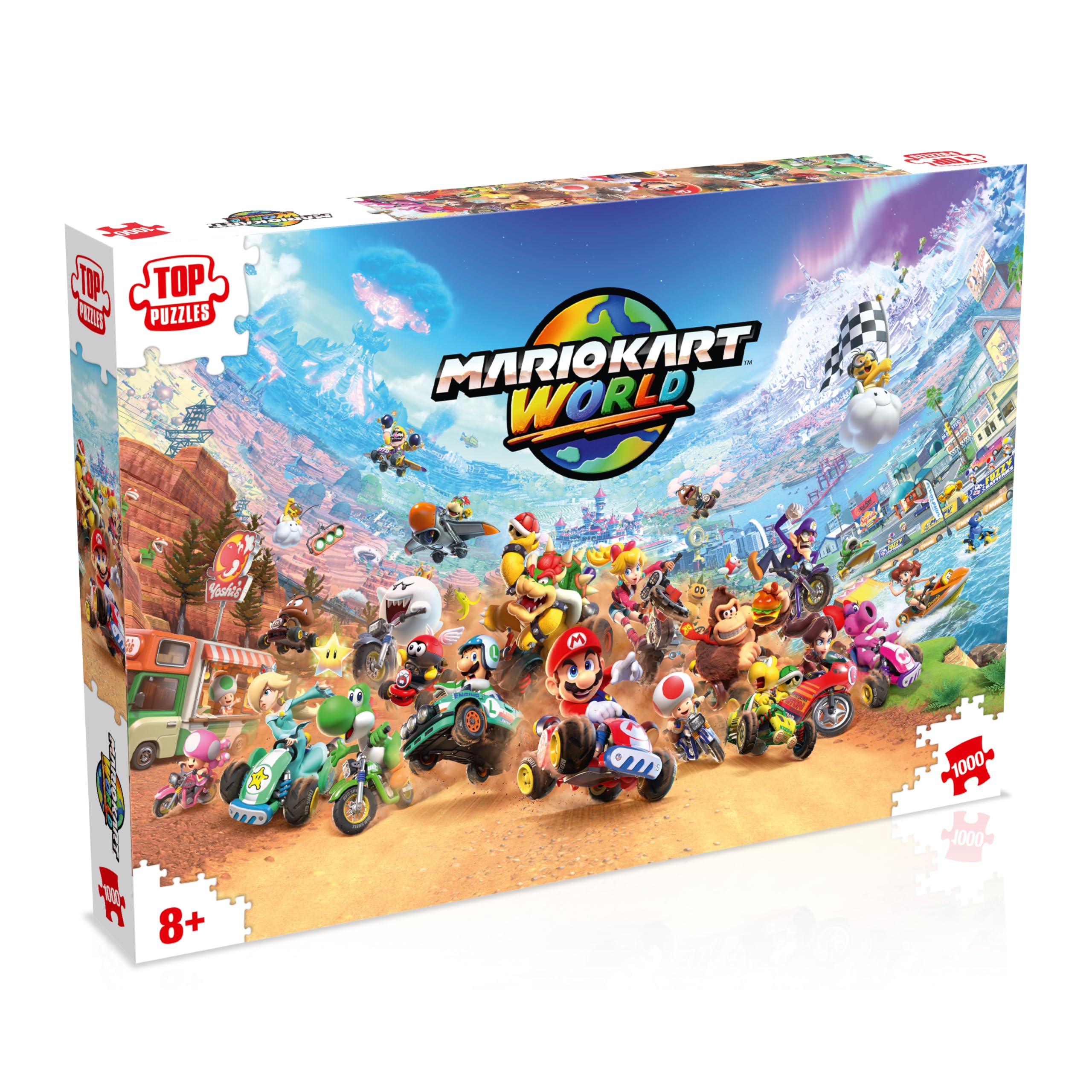 Winning Moves Mario Kart Puzzle 1000 Pieces (+ Poster) - Toys for Kids 10+ Years and All Game Fans, to Play Alone or in Company