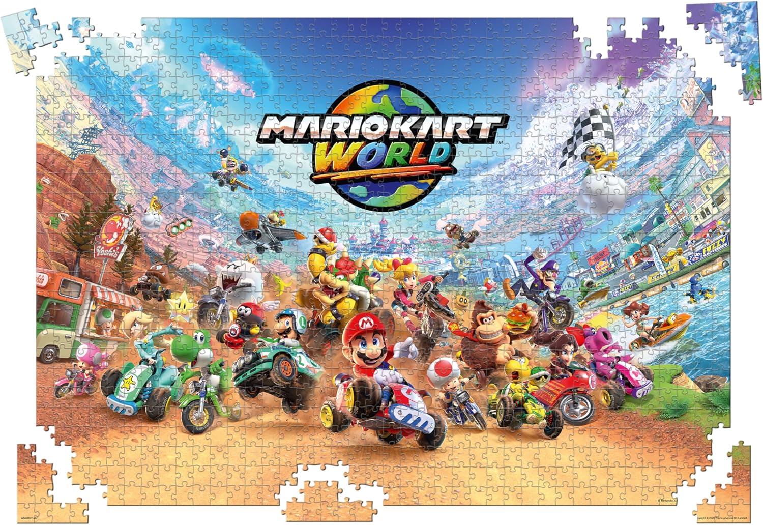 Winning Moves Mario Kart Puzzle 1000 Pieces (+ Poster) - Toys for Kids 10+ Years and All Game Fans, to Play Alone or in Company