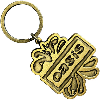Oasis Gold Band Logo Splat Keychain Keyring One Size