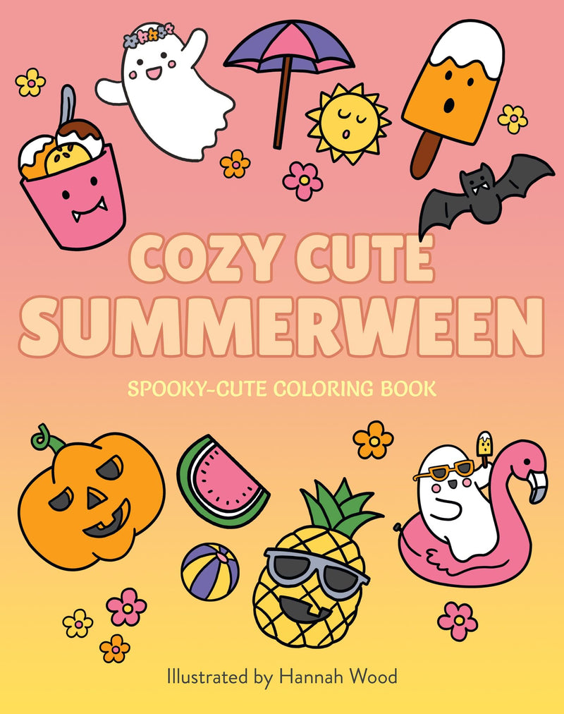 Cozy Cute Summerween: Spook up your summer with this easy cozy colouring book with rose gold foil