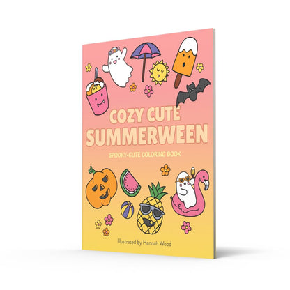Cozy Cute Summerween: Spook up your summer with this easy cozy colouring book with rose gold foil