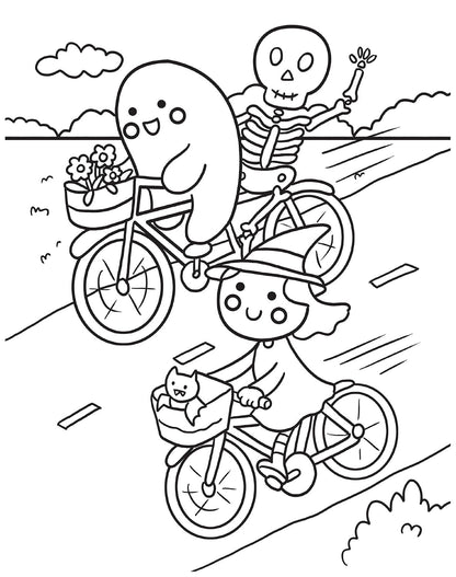 Cozy Cute Summerween: Spook up your summer with this easy cozy colouring book with rose gold foil
