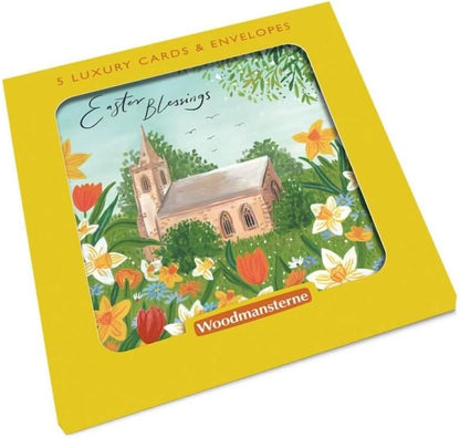 Pretty Easter Cards Blessings Church – Pack of 5 Illustrated Cards One Design