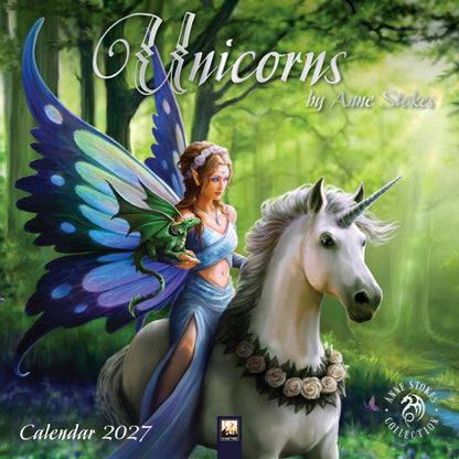 Unicorns by Anne Stokes Wall Calendar 2027 (Art Calendar): Original Flame Tree Publishing-Kalender