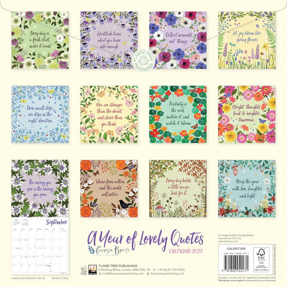 A Year of Lovely Quotes Wall Calendar 2027 (Art Calendar