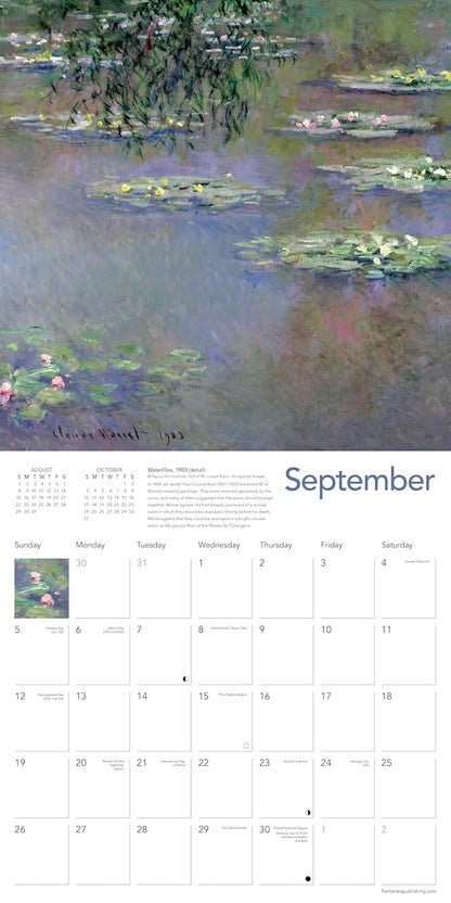 Monet's Waterlilies Wall Calendar 2027 (Art Calendar): Original Flame Tree Publishing-Kalender