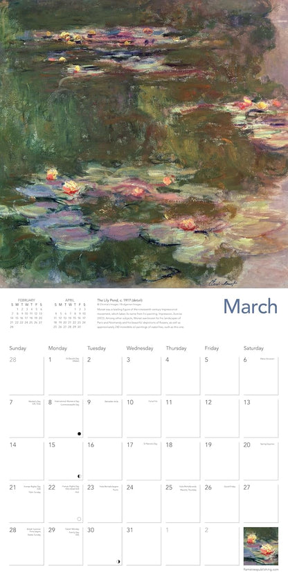 Monet's Waterlilies Wall Calendar 2027 (Art Calendar): Original Flame Tree Publishing-Kalender