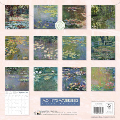 Monet's Waterlilies Wall Calendar 2027 (Art Calendar): Original Flame Tree Publishing-Kalender