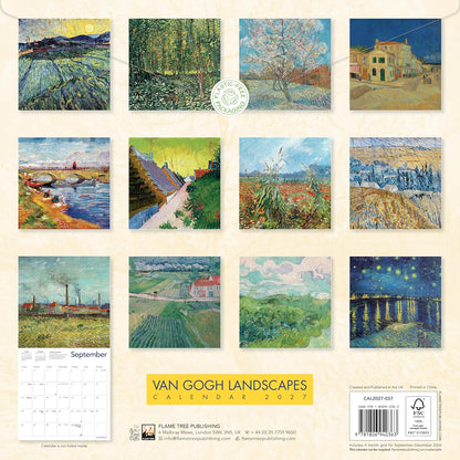 Vincent van Gogh Landscapes Wall Calendar 2027 (Art Calendar