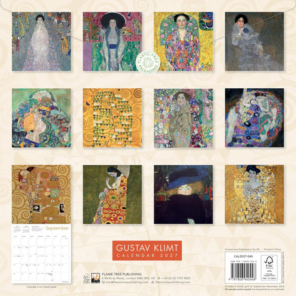 Gustav Klimt Wall Calendar 2027 (Art Calendar): Original Flame Tree Publishing-Kalender