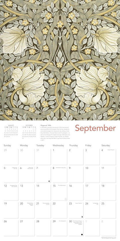 V&A: William Morris Wallpapers Wall Calendar 2027 (Art Calendar