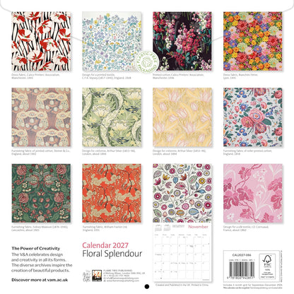 V&A: Floral Splendour Wall Calendar 2027 (Art Calendar