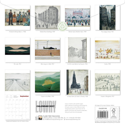 Lowry Wall Calendar 2027 (Art Calendar): Original Flame Tree Publishing-Kalender