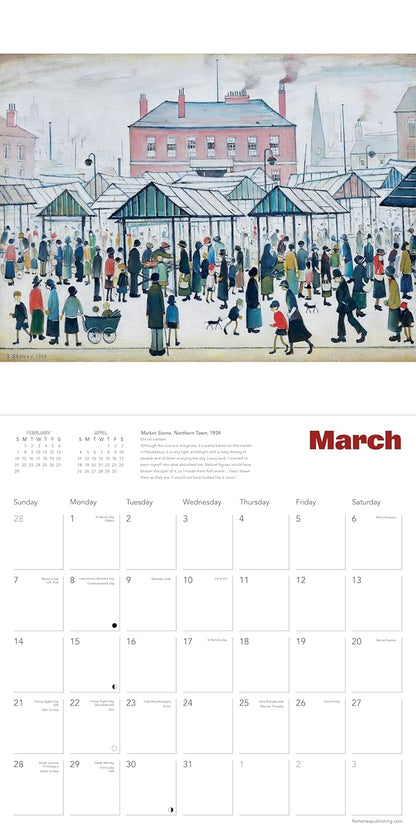 Lowry Wall Calendar 2027 (Art Calendar): Original Flame Tree Publishing-Kalender