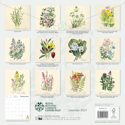 Royal Botanic Garden Edinburgh Wall Calendar 2027 (Art Calendar): Original Flame Tree Publishing-Kalender