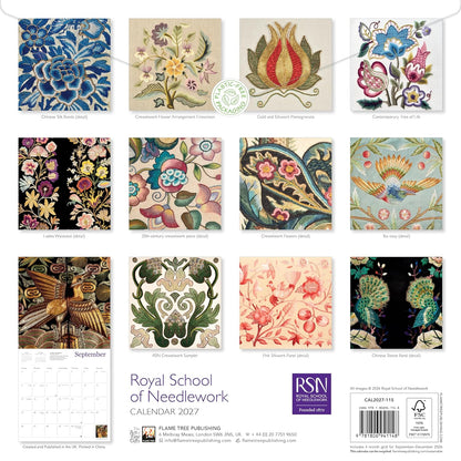 Royal School of Needlework Wall Calendar 2027 (Art Calendar