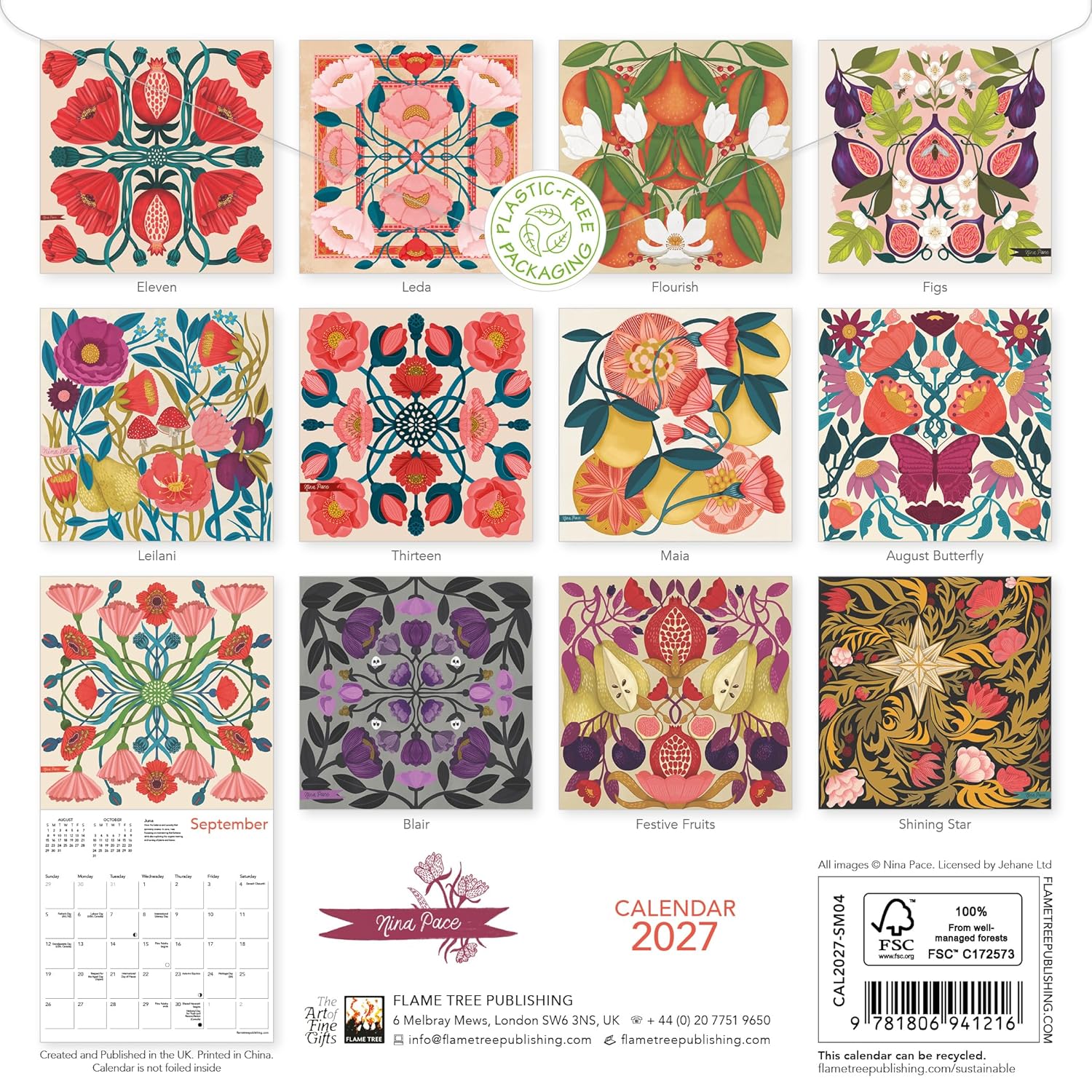 Nina Pace Mini Wall calendar 2027 (Art Calendar