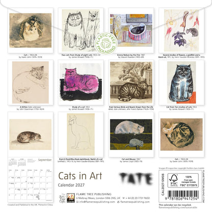 Tate: Cats in Art Mini Wall calendar 2027 (Art Calendar