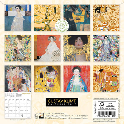 Gustav Klimt Mini Wall Calendar 2027 (Art Calendar